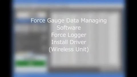 【Users Guide】Force Gauge Data Managing Software Force Logger Install Driver(Wireless Unit)