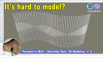SketchUp Tricks to Model 3D Parametric Wall Like a Pro! | SketchUp Hack 3D Modeling # 4
