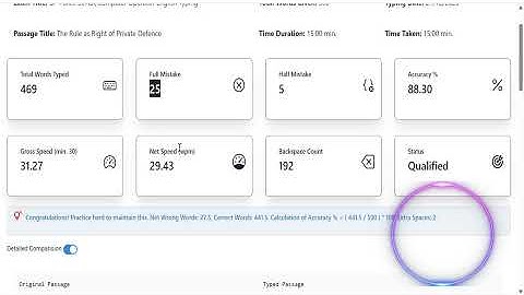 UP Police SI/ASI/Computer Operator English Typing pass on AR typing website