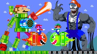 Mario Robot VS Venom But Wonder Rainbow Seed = Muscular Mario | Good Mario