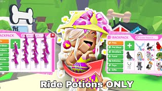 I Started Over in Adopt Me Using ONLY Ride Potions!