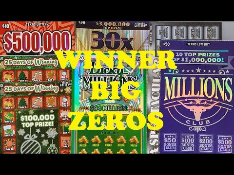 WINNER BIG ZEROS AGAIN🤑🤑🤑TEXAS LOTTERY SCRATCH OFFS GAMES - YouTube