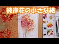 【透明水彩画】彼岸花の小さな絵