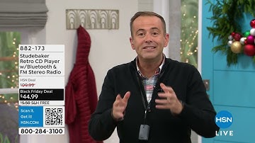 Studebaker Rechargeable Retro CD Player w/Bluetooth   FM...