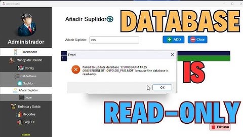 Failed to Update Database because Database Read-Only Error