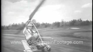 Gyro Glider Mini Helicopter Invention Newsreel Footage PublicDomainFootage.com