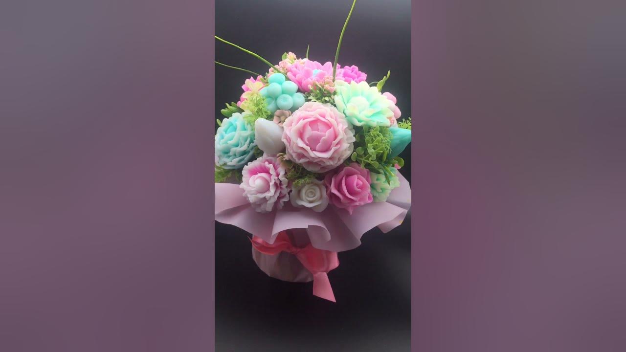 Большой букет из мыла / Мыловарение/ Цветы из мыла/ пионы из мыла ...