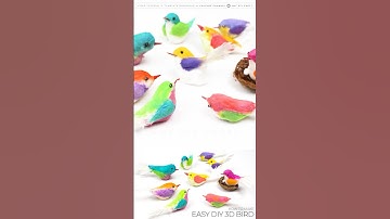 How to make Paper Bird Craft Easy, DIY How to make 3D Birds #handmadegiftsideas #diybird