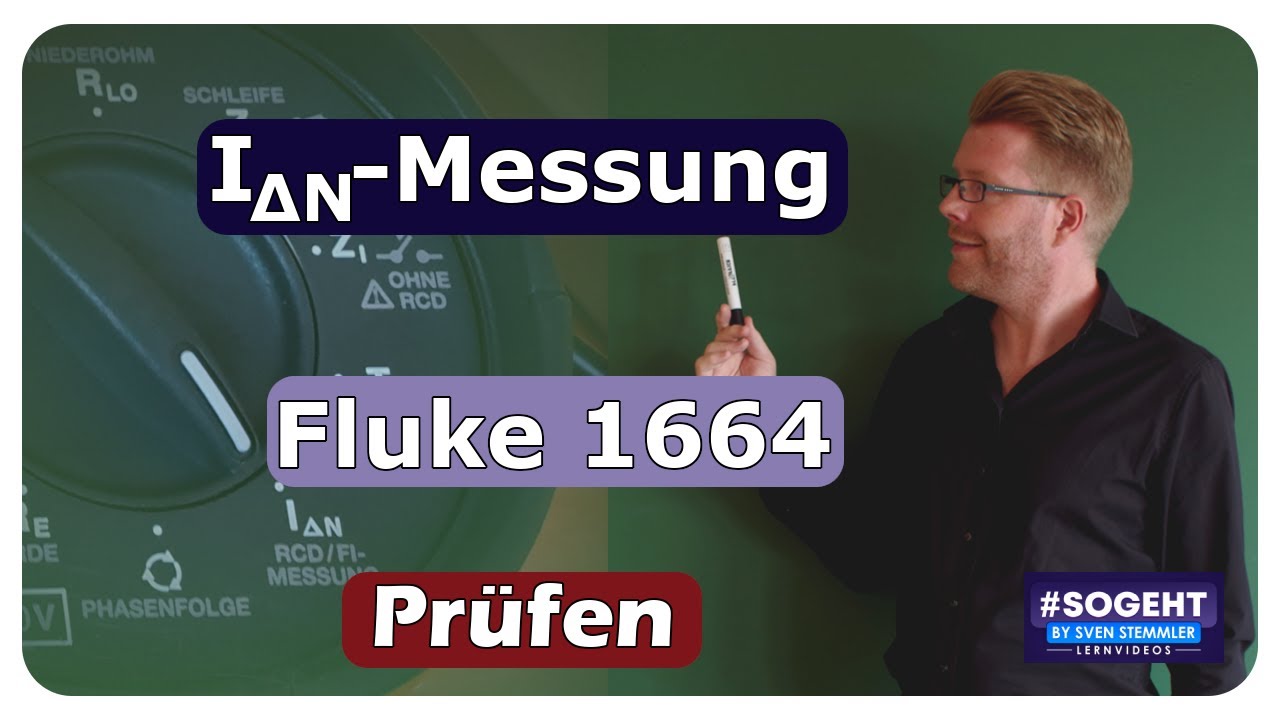 Vorschaubild zum Lernvideo "Wie man die Auslösestromstärke eines RCD mit einem Fluke 1664 prüft"