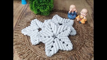 How to make Macrame Star Coaster|Diy Macrame Star Coaster Tutorial for Beginners|MacrameStarCoasters