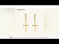 ANDYWEN 925 Sterling Silver Gold Sword Love Pendant Drop Earring Plain Wedding Gift 2023 Fine Jewelr
