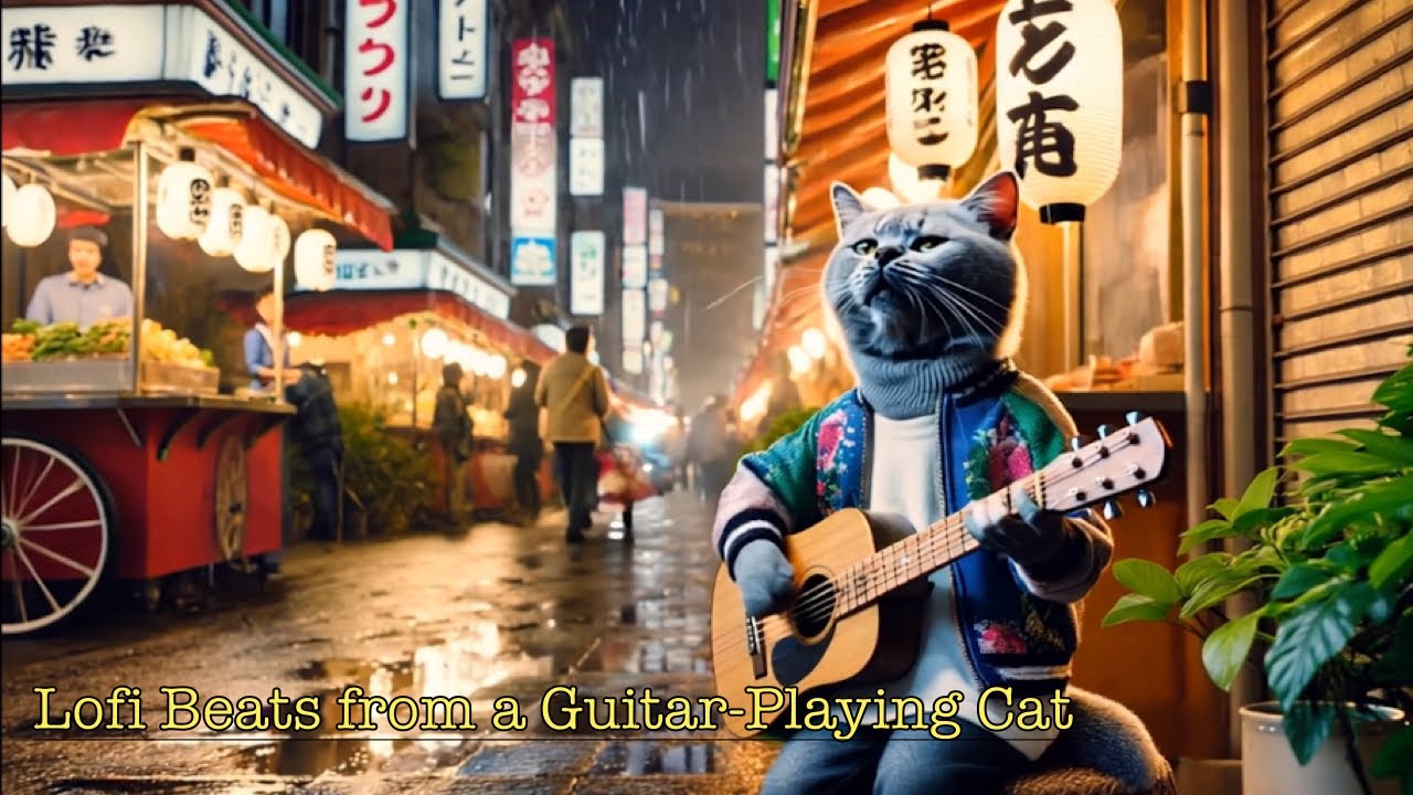 Tokyo Nights: Lofi Guitar Serenade with Neon City Ambience