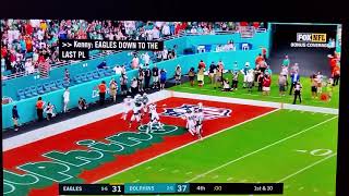 Nate Brooks #30 interception end zone against Carson Wentz #11 Dolphins/Eagles