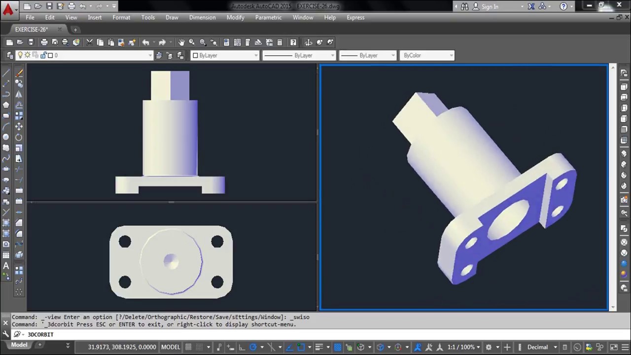 CAD CAM Tutorial for 3D Model in AutoCAD - YouTube