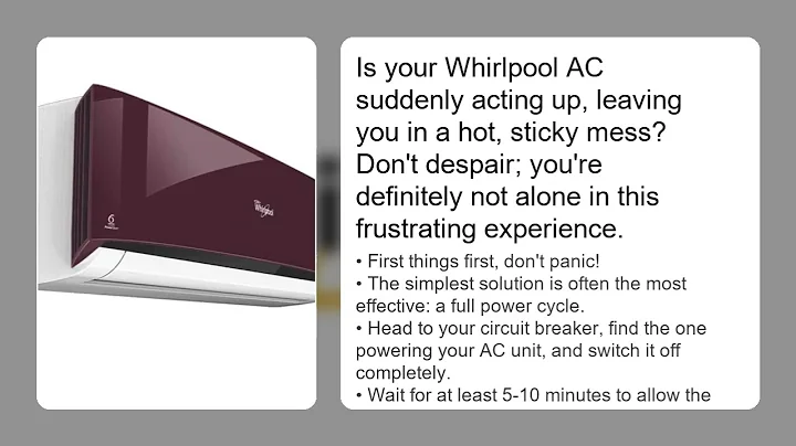 Whirlpool AC Error Code E8 – How to Fix Cooling Error