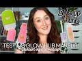 Testing new glow hub makeup  skincare infused makeup baby beam dew filter blush stick  gloss
