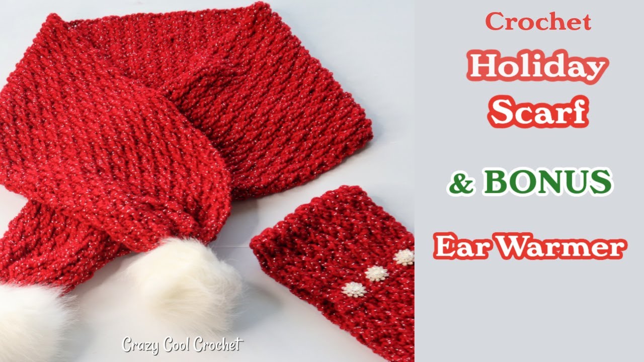Crochet Holiday Scarf and Ear Warmer/Alpine St - YouTube display picture 3