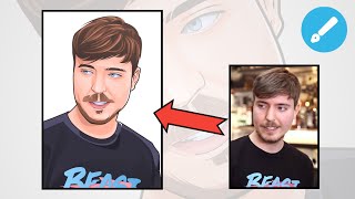 Vector Portrait | MrBeast | Time lapse | Infinite Design | The Mobile Artist