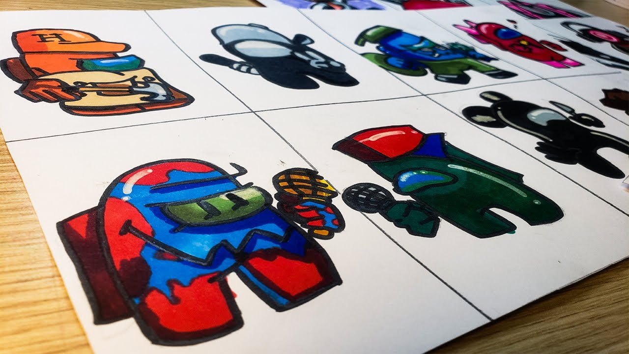 AMONG US: How to draw Game Characters - Easy Tutorial 2024 | Cute Art Adventures