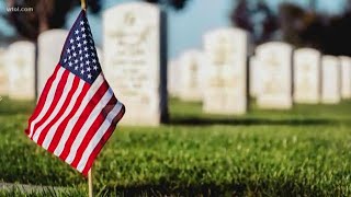 Flags at Woodlawn Cemetery