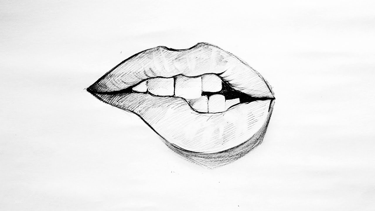 70 Woman Bite Lip Drawing Illustrations RoyaltyFree Vector Graphics   Clip Art  iStock