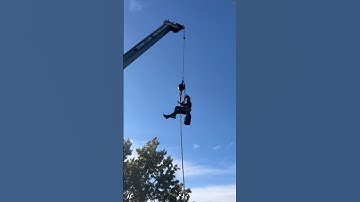 Riding the crane ball to remove a tree #treeremoval #crane