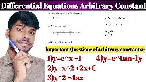 Lecture-2|find differential equation given general solution|arbitrary constants differential math|