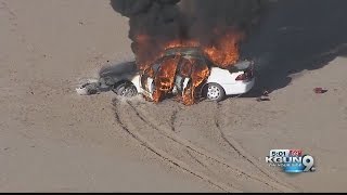 Full Pursuit ends in man taken into custody, car catching fire Guide