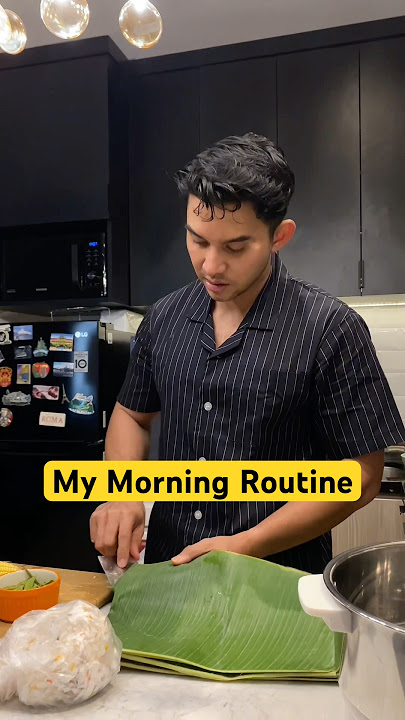 My morning routine: wake up early, eat healthy.