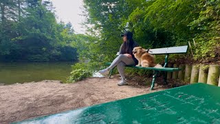 POV ASMR - Take a 24 minutes forest walk with me (inaudible rambling and nature sounds)