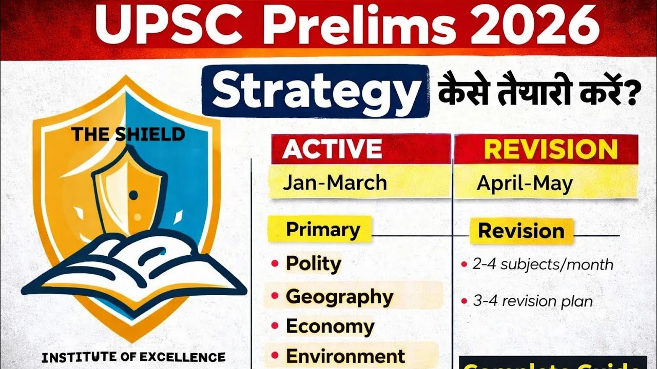 UPSC Prelims 2026 Strategy | Jan–May Complete Plan | Polity to Current Affairs | The Shield IAS