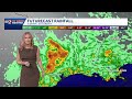 Tropical Depression Edouard moves further inland