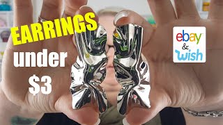 EARRINGS under $3 from Ebay and Wish....Glam or Sham? Expectations vs Reality, product review.