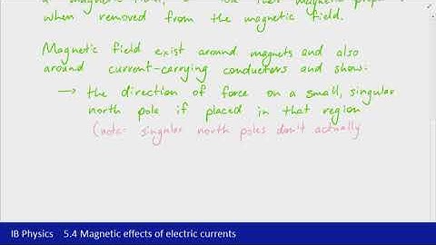IB Physics (2016) - 5.4 Magnetic effects of electric currents Part 1 - Magnets and magnetic fields