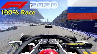 F1 2020 - 100% Race at Sochi Autodrom, Russia in Kvyat's AlphaTauri