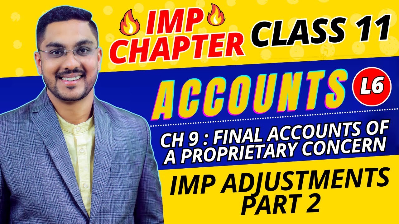 11TH ACCOUNTS | CH 9 : FINAL ACCOUNTS OF A PROPRIETARY CONCERN | Session 2024-25 | L6 By Sarang SIr