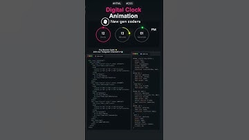 Digital Clock Animation ⏰️  with HTML CSS javascript #coding #webdevelopment #python #correctcoding