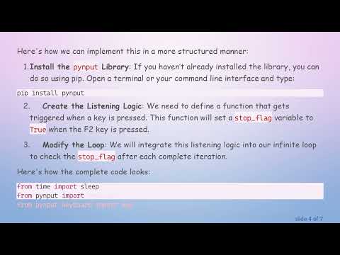 How to Stop a Python Loop Using a Key Press