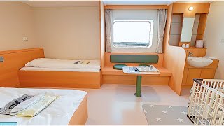 A 13hour journey on an overnight ferry. Spend an elegant time in one of only two deluxe rooms.