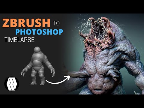 Zbrush to Photoshop Timelapse - 'Forest Dweller' Concept