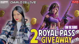 ROYAL PASS GIVEAWAY ON 1K SUBS | VERTICAL STREAM | ROAD TO 1K | LIVE W DARLO