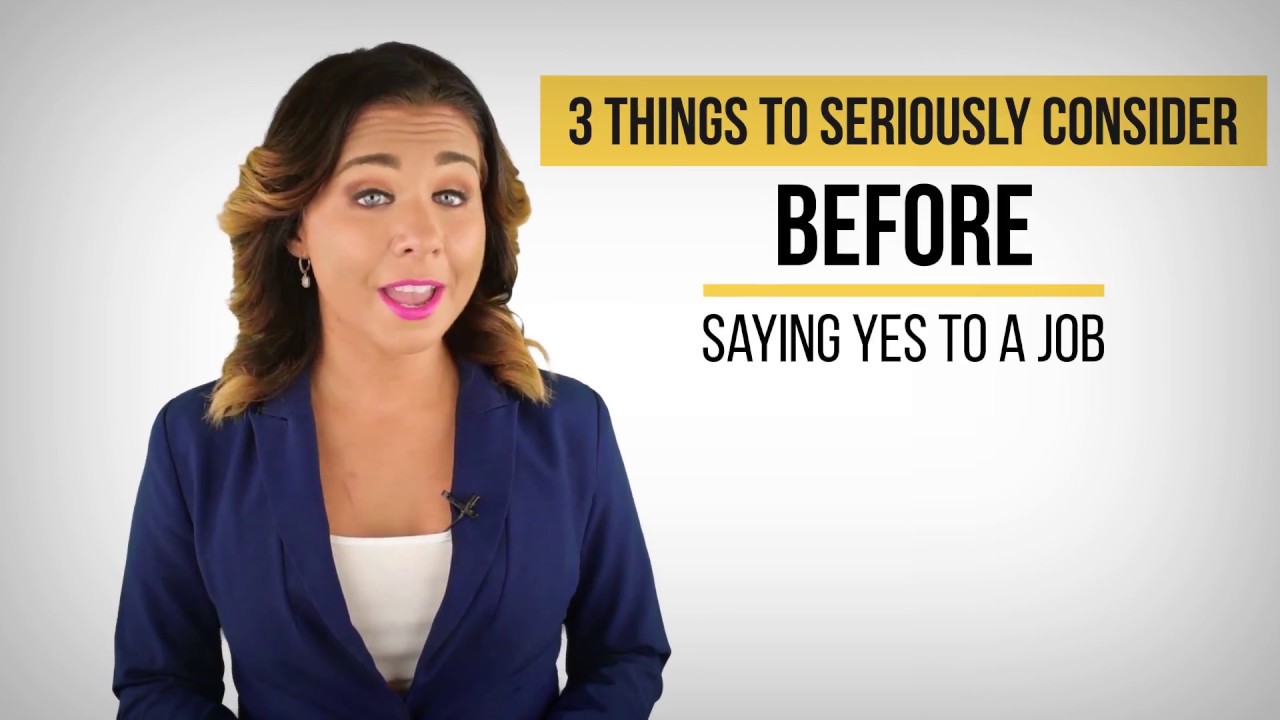 3 Things To Know BEFORE Accepting a Job Offer - YouTube