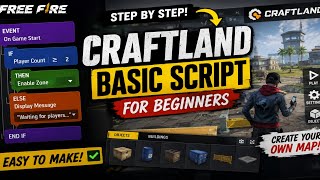 Free Fire Craftland Basic Script Tutorial For Beginners P1 🤩🤩