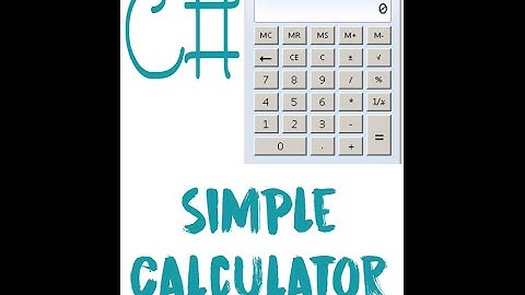 Create Simple Calculator in C# Visual Studio 2012