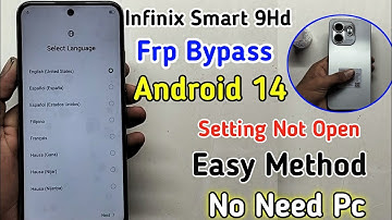 Infinix Smart 9,9 HD FRP Bypass Android 14✓ Infinix X6532,X6532C Google account Remove ✓Without Pc✓✅