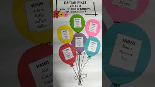 Daftar Piket/Pelajaran Kreatif #papercrafts #hiasandinding #hiasankelas