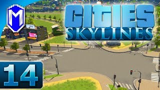 Cities Skylines - Large Intersection, Building Up - Let's Play Cities Skylines Gameplay Part 14