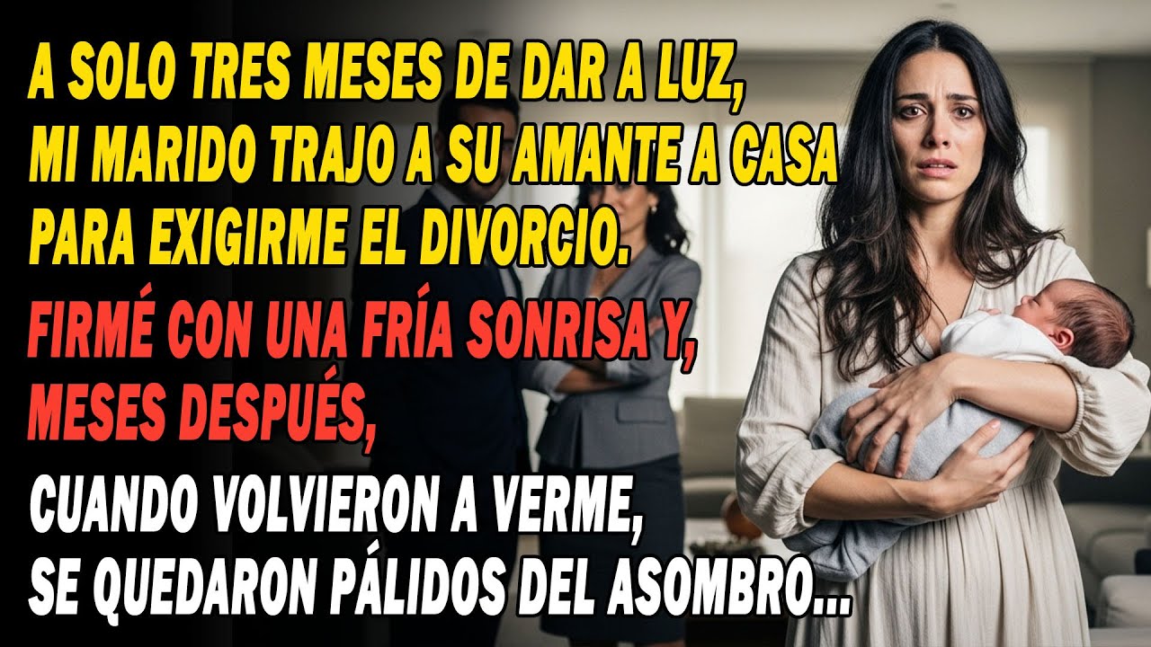 Con Un Bebé De Tres Meses, Mi Marido Trajo A Su Amante Para Exigirme El Divorcio. Firmé Fríamente Y.