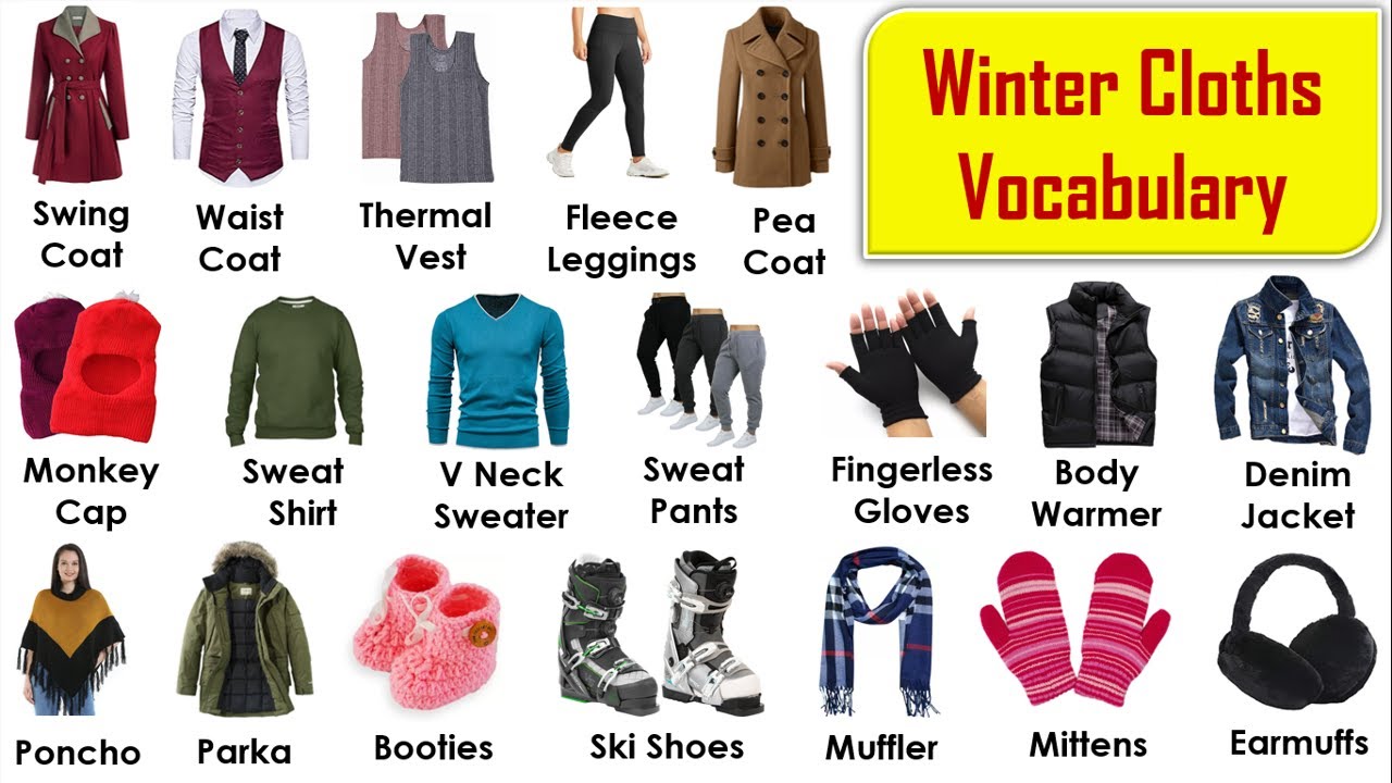Winter Clothes Vocabulary || ๐ Clothes Vocabulary ๐ || Daily English ...
