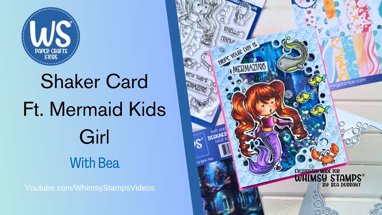 Shaker Card Ft. Mermaid Kids Girl Clear Stamp Set